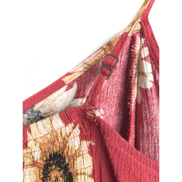 BeCool Rust Sunflower Print Gauze Cami Size Small - Picture 6 of 9